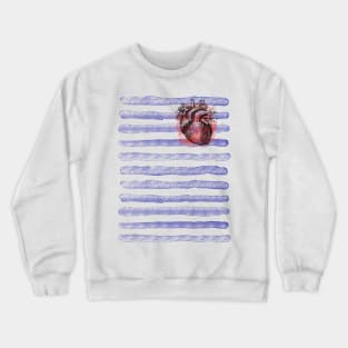 striped heart Crewneck Sweatshirt